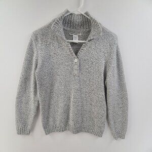 Rebecca Malone  Sweater Pullover Collard Marbled Knit Women's Size M Classic